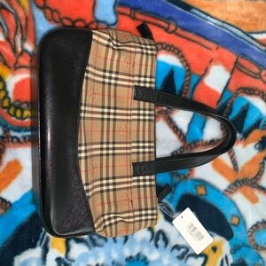 Burberry Checkered Tote in Beige and Black